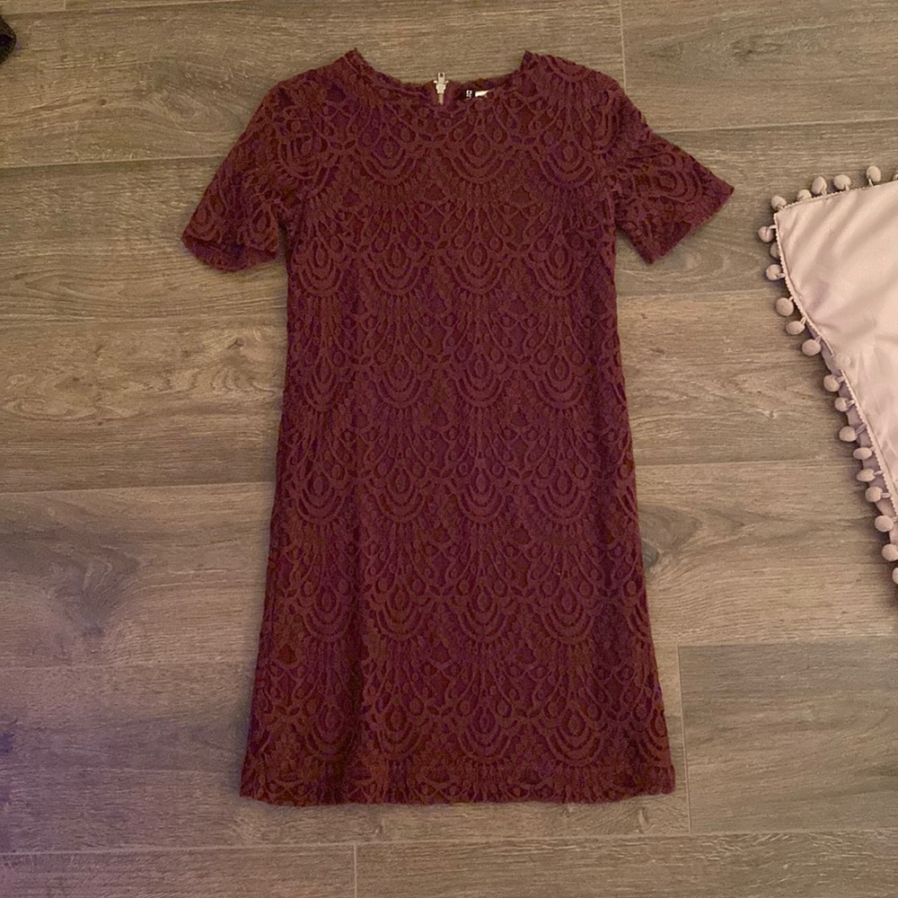 Divided purple zip-up dress
